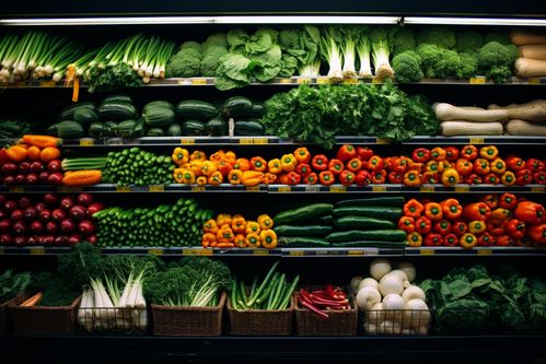 农产品新鲜蔬菜货架摄影图